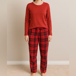 ❤️Red/Blue Gingham Bottoms Croft & Borrow Womens Two-Piece